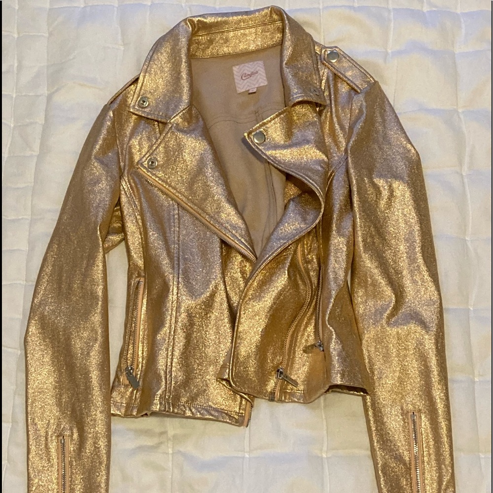 Candie’s - Metallic Vegan Leather Jacket - size Small